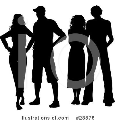 Royalty-Free (RF) Silhouetted People Clipart Illustration by KJ Pargeter - Stock Sample #28576