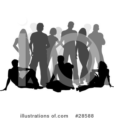 Royalty-Free (RF) Silhouetted People Clipart Illustration by KJ Pargeter - Stock Sample #28588