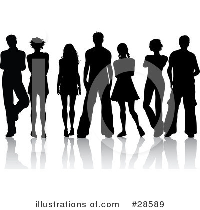 Royalty-Free (RF) Silhouetted People Clipart Illustration by KJ Pargeter - Stock Sample #28589