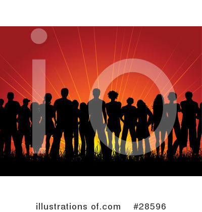 Royalty-Free (RF) Silhouetted People Clipart Illustration by KJ Pargeter - Stock Sample #28596