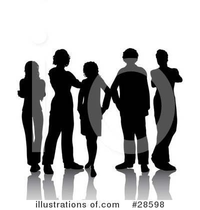 Royalty-Free (RF) Silhouetted People Clipart Illustration by KJ Pargeter - Stock Sample #28598