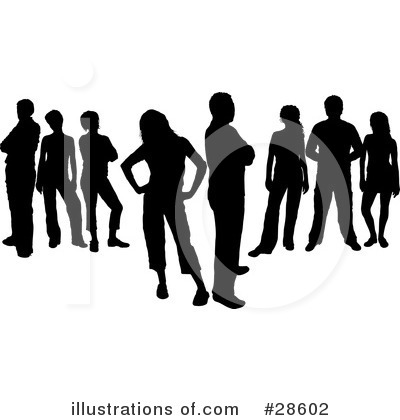 Royalty-Free (RF) Silhouetted People Clipart Illustration by KJ Pargeter - Stock Sample #28602