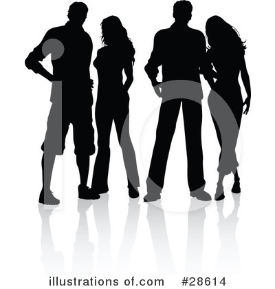 Royalty-Free (RF) Silhouetted People Clipart Illustration by KJ Pargeter - Stock Sample #28614