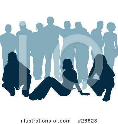 Royalty-Free (RF) Silhouetted People Clipart Illustration by KJ Pargeter - Stock Sample #28628