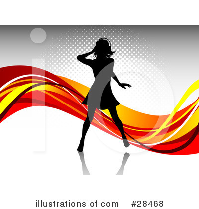Royalty-Free (RF) Silhouetted Woman Clipart Illustration by KJ Pargeter - Stock Sample #28468