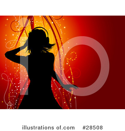 Royalty-Free (RF) Silhouetted Woman Clipart Illustration by KJ Pargeter - Stock Sample #28508