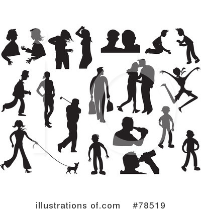 Royalty-Free (RF) Silhouettes Clipart Illustration by Prawny - Stock Sample #78519