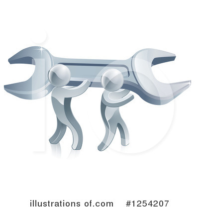 Royalty-Free (RF) Silver Man Clipart Illustration by AtStockIllustration - Stock Sample #1254207