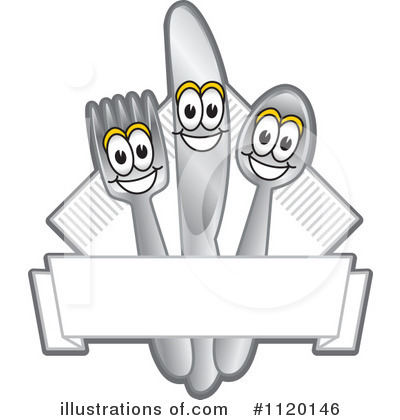 Royalty-Free (RF) Silverware Clipart Illustration by Mascot Junction - Stock Sample #1120146