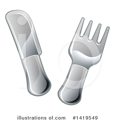 Royalty-Free (RF) Silverware Clipart Illustration by AtStockIllustration - Stock Sample #1419549