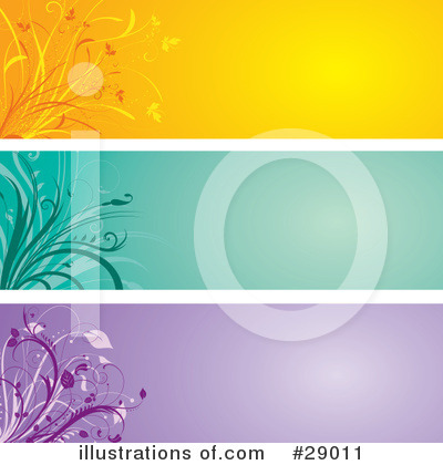 Floral Panels Clipart #29011 by KJ Pargeter