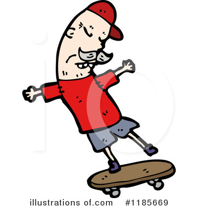 Royalty-Free (RF) Skateboard Clipart Illustration by lineartestpilot - Stock Sample #1185669