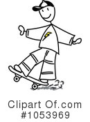 Skateboarding Clipart #1053969 by Frog974