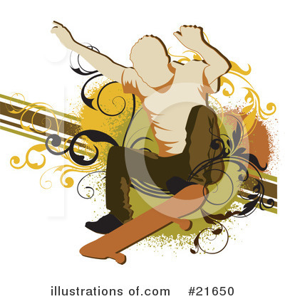 Royalty-Free (RF) Skateboarding Clipart Illustration by OnFocusMedia - Stock Sample #21650
