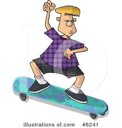 Royalty-Free (RF) Skateboarding Clipart Illustration by djart - Stock Sample #6241