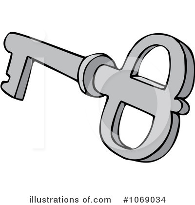 Royalty-Free (RF) Skeleton Key Clipart Illustration by djart - Stock Sample #1069034
