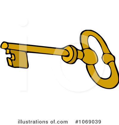 Royalty-Free (RF) Skeleton Key Clipart Illustration by djart - Stock Sample #1069039