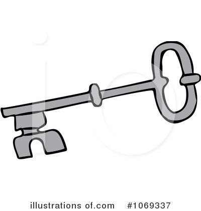 Royalty-Free (RF) Skeleton Key Clipart Illustration by djart - Stock Sample #1069337