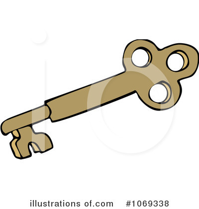 Royalty-Free (RF) Skeleton Key Clipart Illustration by djart - Stock Sample #1069338