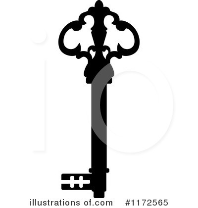 Royalty-Free (RF) Skeleton Key Clipart Illustration by Vector Tradition SM - Stock Sample #1172565