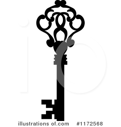Royalty-Free (RF) Skeleton Key Clipart Illustration by Vector Tradition SM - Stock Sample #1172568