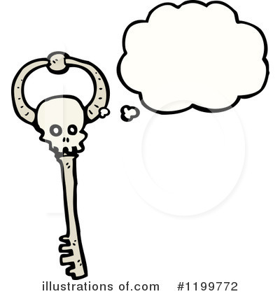 Royalty-Free (RF) Skeleton Key Clipart Illustration by lineartestpilot - Stock Sample #1199772