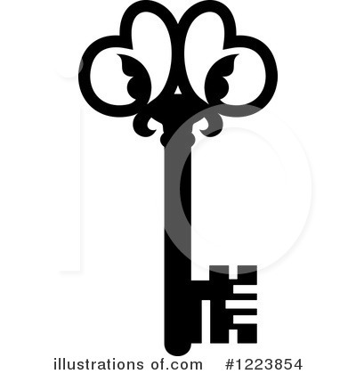 Royalty-Free (RF) Skeleton Key Clipart Illustration by Vector Tradition SM - Stock Sample #1223854