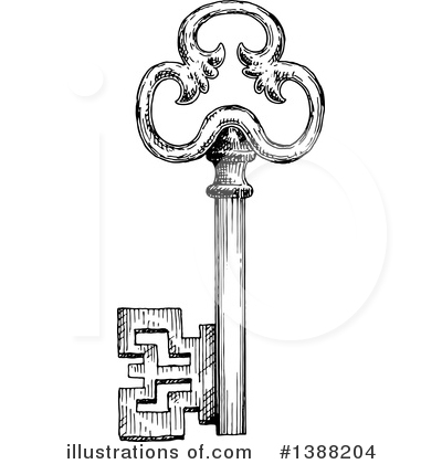 Royalty-Free (RF) Skeleton Key Clipart Illustration by Vector Tradition SM - Stock Sample #1388204