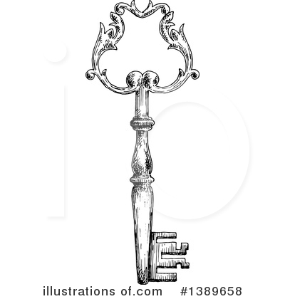 Royalty-Free (RF) Skeleton Key Clipart Illustration by Vector Tradition SM - Stock Sample #1389658