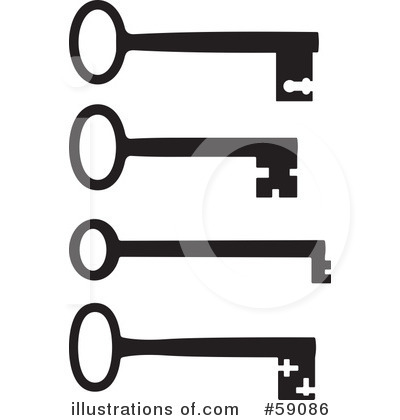 Royalty-Free (RF) Skeleton Key Clipart Illustration by Frisko - Stock Sample #59086