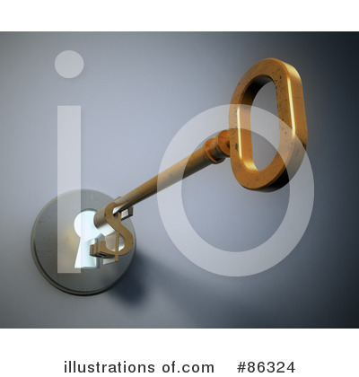 Royalty-Free (RF) Skeleton Key Clipart Illustration by Mopic - Stock Sample #86324