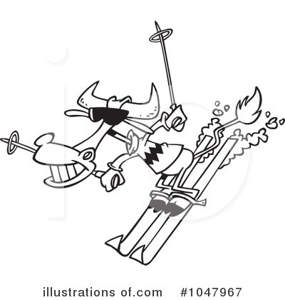 Royalty-Free (RF) Skiing Clipart Illustration by toonaday - Stock Sample #1047967