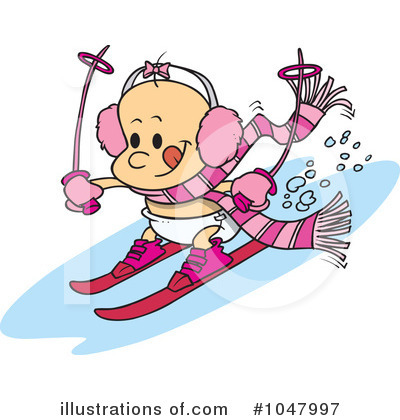 Royalty-Free (RF) Skiing Clipart Illustration by toonaday - Stock Sample #1047997