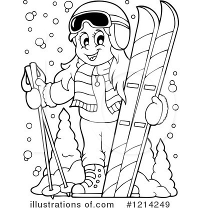 Royalty-Free (RF) Skiing Clipart Illustration by visekart - Stock Sample #1214249