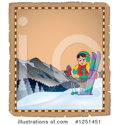 Royalty-Free (RF) Skiing Clipart Illustration by visekart - Stock Sample #1251451