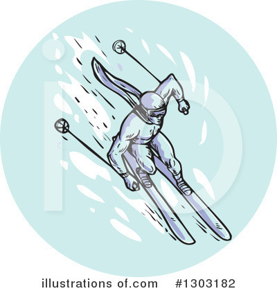 Royalty-Free (RF) Skiing Clipart Illustration by patrimonio - Stock Sample #1303182