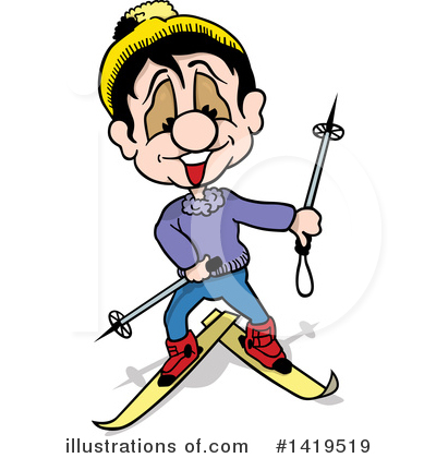 Skiing Clipart #1419519 by dero
