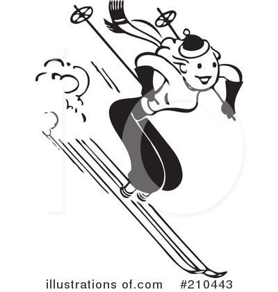 Royalty-Free (RF) Skiing Clipart Illustration by BestVector - Stock Sample #210443