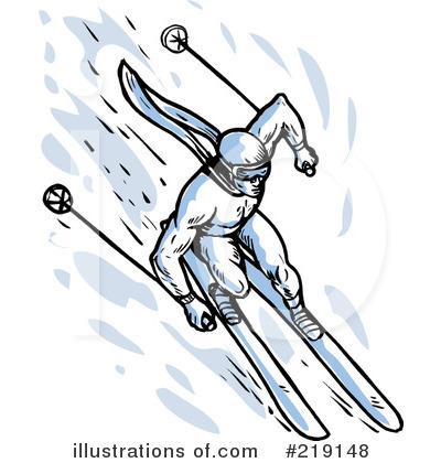 Royalty-Free (RF) Skiing Clipart Illustration by patrimonio - Stock Sample #219148