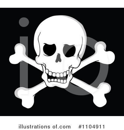 Royalty-Free (RF) Skull And Crossbones Clipart Illustration by visekart - Stock Sample #1104911