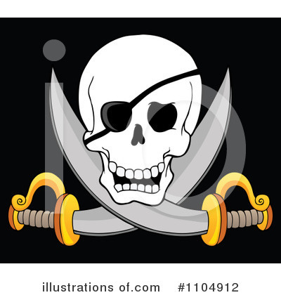 Royalty-Free (RF) Skull And Crossbones Clipart Illustration by visekart - Stock Sample #1104912
