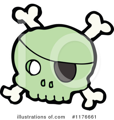 Royalty-Free (RF) Skull And Crossbones Clipart Illustration by lineartestpilot - Stock Sample #1176661