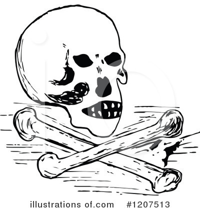 Royalty-Free (RF) Skull And Crossbones Clipart Illustration by Prawny Vintage - Stock Sample #1207513