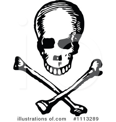 Royalty-Free (RF) Skull Clipart Illustration by Prawny Vintage - Stock Sample #1113289