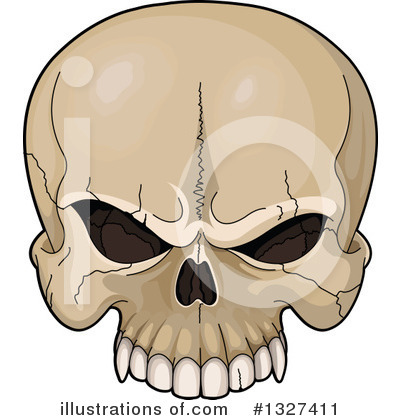Royalty-Free (RF) Skull Clipart Illustration by Pushkin - Stock Sample #1327411