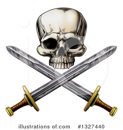 Skull And Crossbones Clipart #1327440 by AtStockIllustration