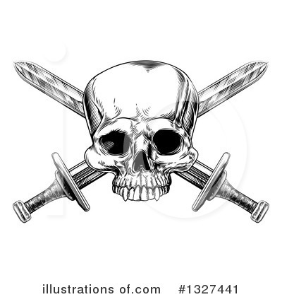 Skull And Crossbones Clipart #1327441 by AtStockIllustration
