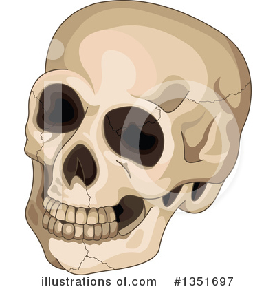 Royalty-Free (RF) Skull Clipart Illustration by Pushkin - Stock Sample #1351697