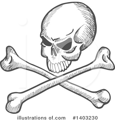 Royalty-Free (RF) Skull Clipart Illustration by Vector Tradition SM - Stock Sample #1403230