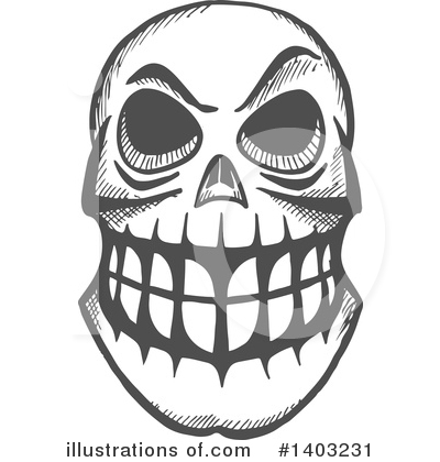 Royalty-Free (RF) Skull Clipart Illustration by Vector Tradition SM - Stock Sample #1403231